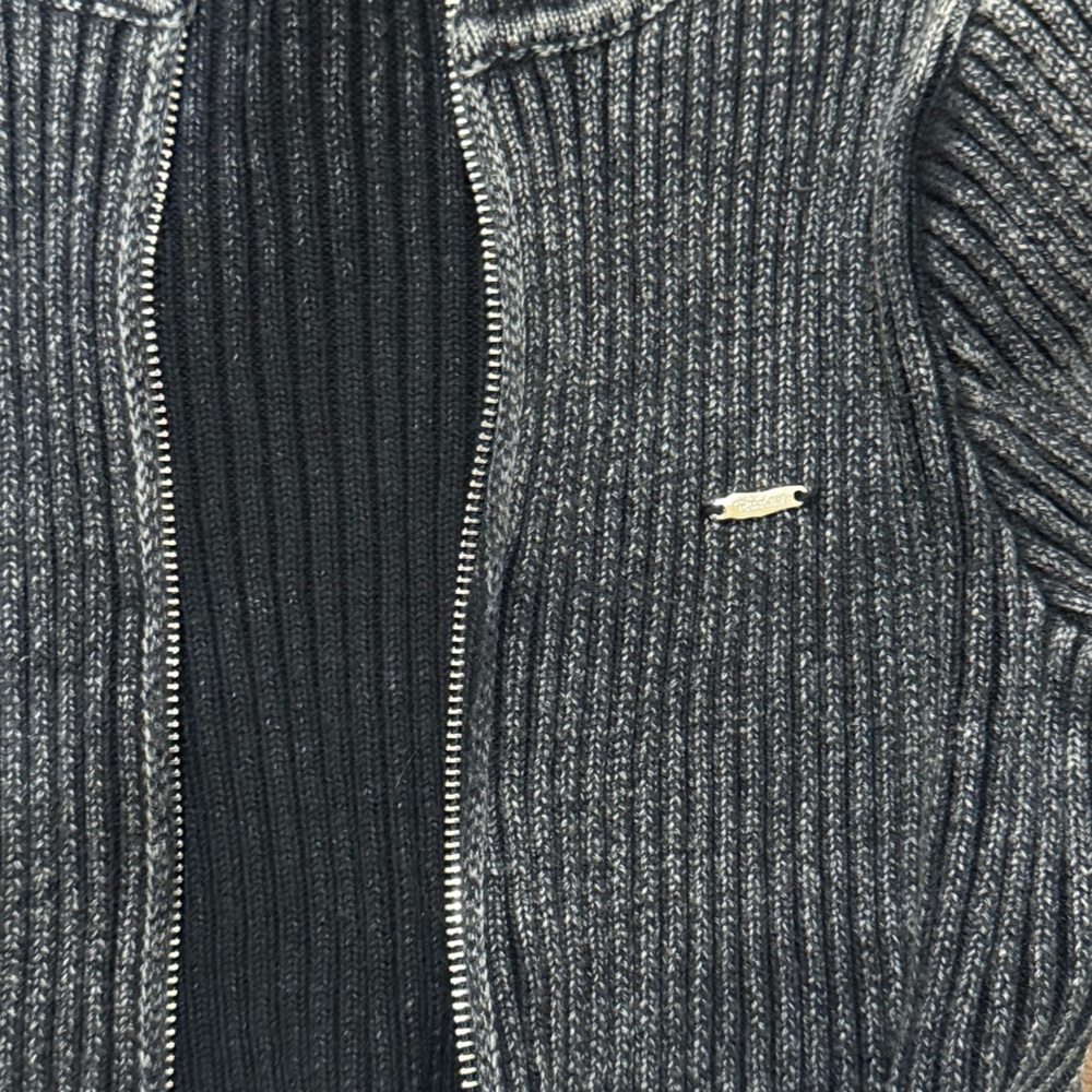 Black Ribbed Zipper Jacket - Picture 3 of 5